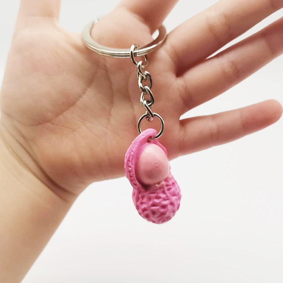 Creative peanut key chain pendant Simulation peanut key chain 3