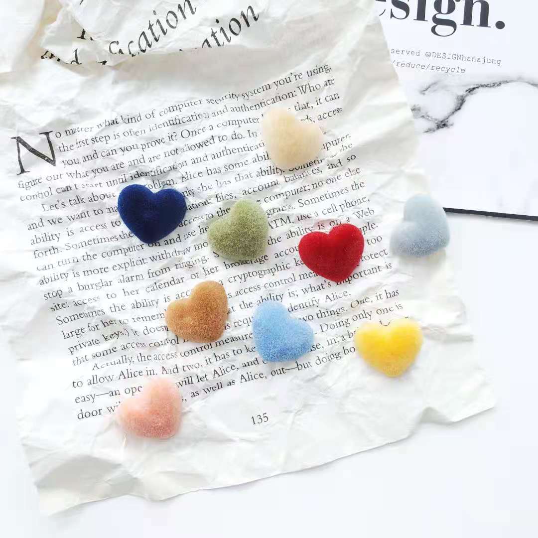 DIY handcrafted jewelry accessories for autumn and winter, plush heart-shaped bead pendants, earrings and earrings materials Specification image