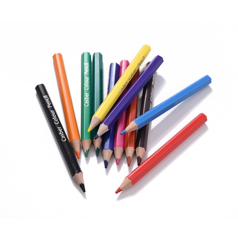 彩色绘图铅笔 色彩饱满均匀 美术画笔短款12色详情图1