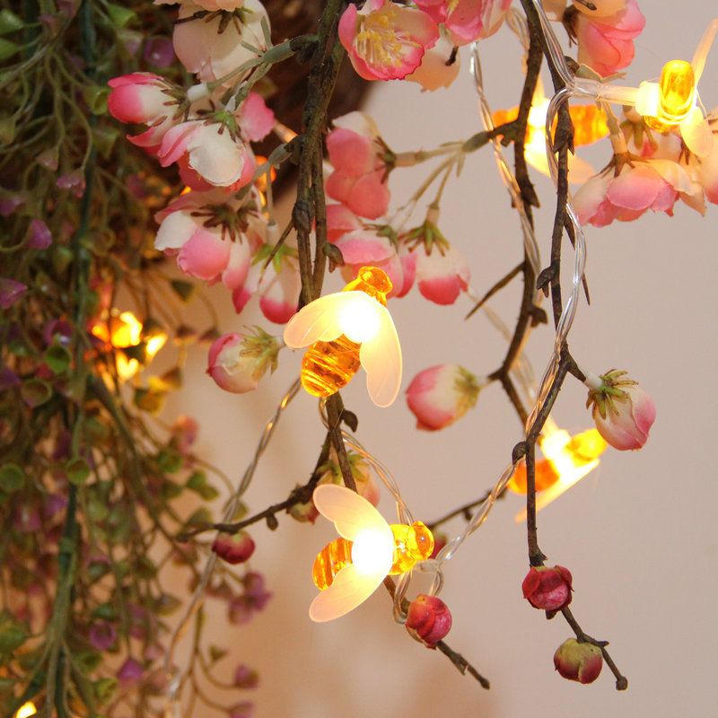 Led creative little bee light string, Christmas festival battery box, colored light string, flashing light, bedroom, courtyard, party decoration Specification image