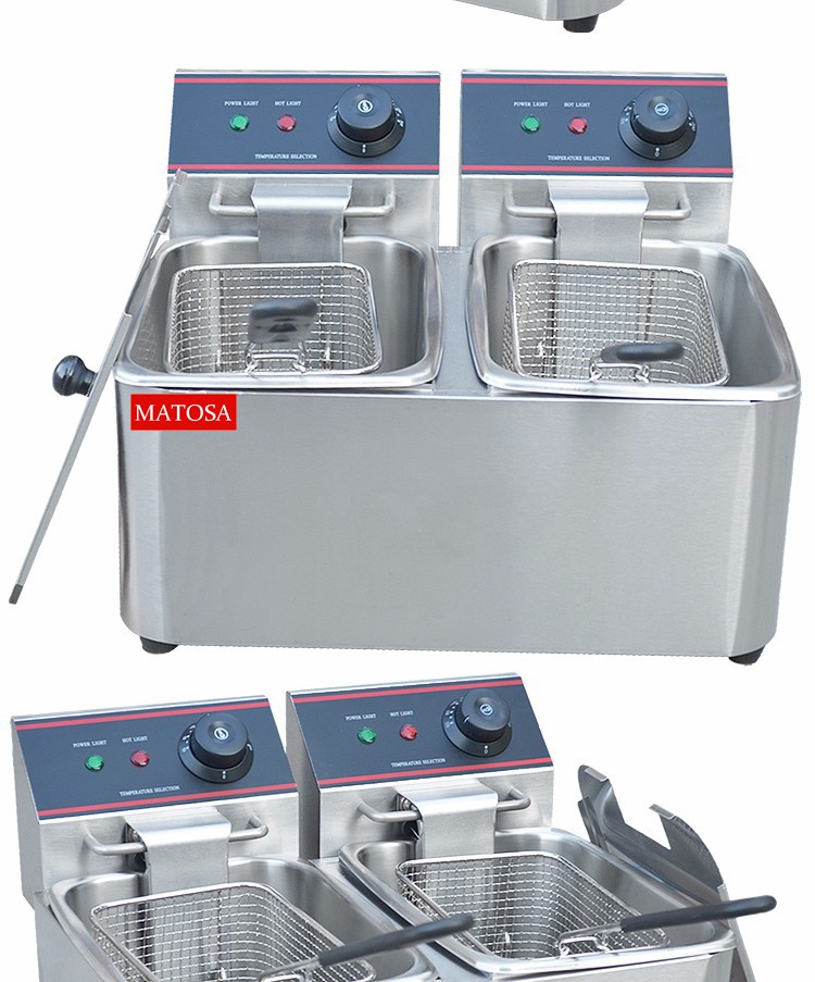 Double-cylinder double-sieve electric fryer FY-4L-2 commercial frying and fryer, chicken wing frying and French fries machine detail image 5