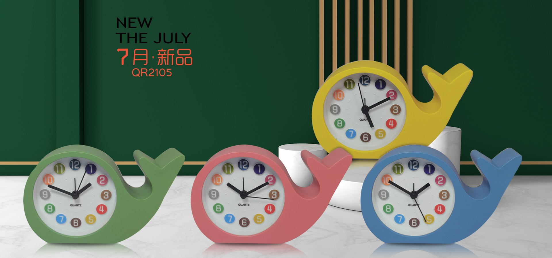 Minimalist style Dolphin student fresh home office Exquisite children's desk clock 2105# detail image 1