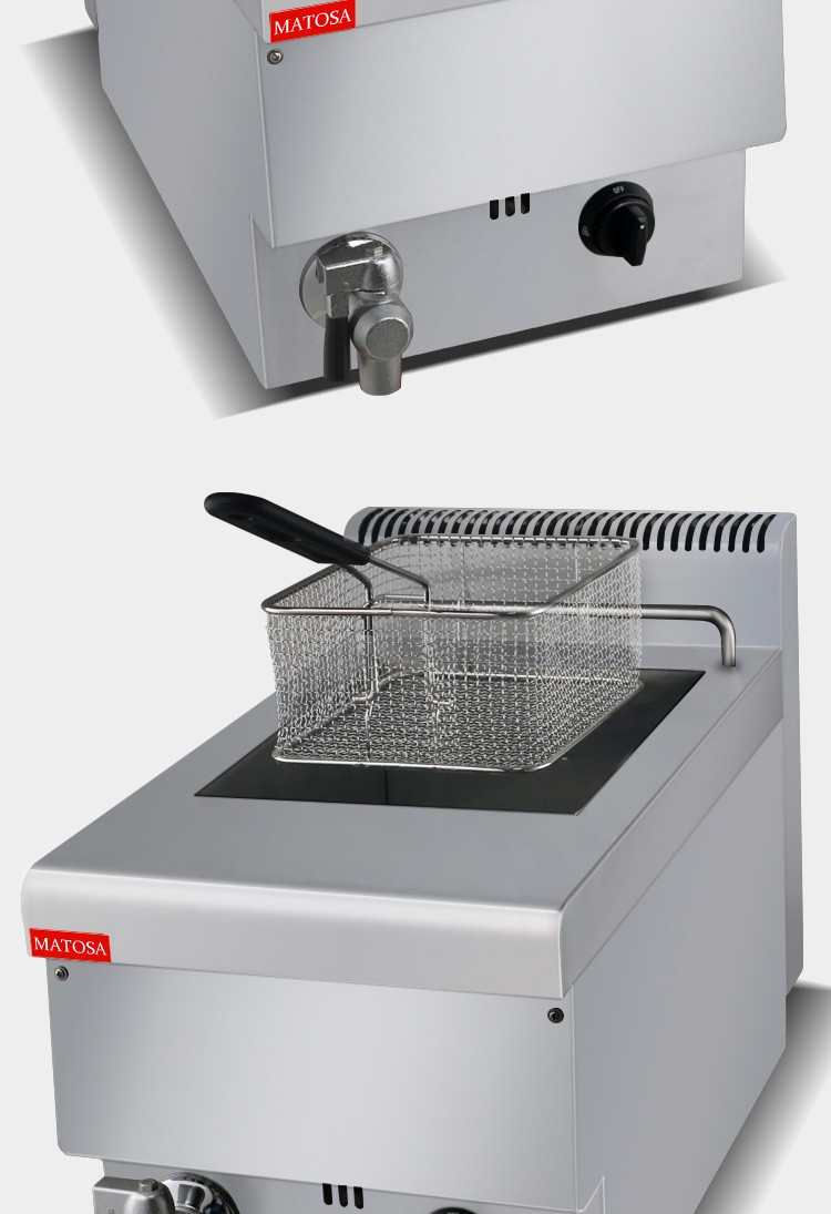 FY-6L.R desktop gas single-cylinder single-sieve fryer, commercial fryer for French fries and fried chicken legs detail image 8