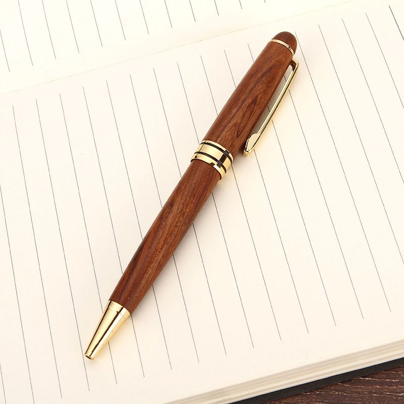 Wood-based metal ballpoint pen, wood pen, oil-based ballpoint pen, pear wood metal ballpoint pen, logo texture metal pen Item Picture