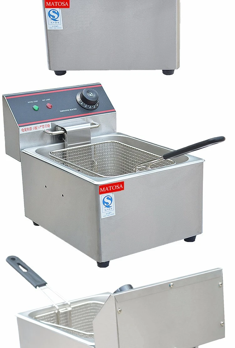 Single-cylinder single-sieve electric fryer FY-6L commercial deep fryer for frying chicken wings and French fries detail image 6