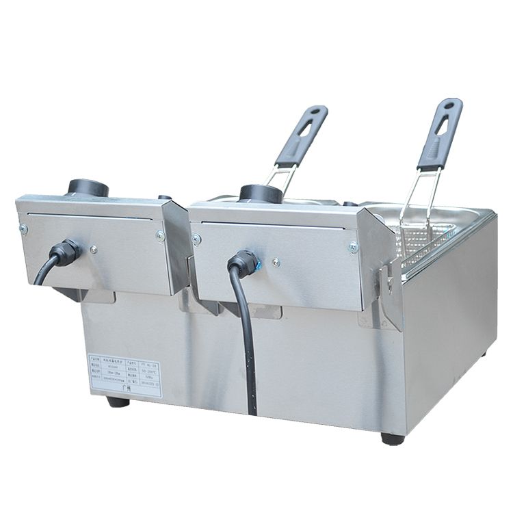 Commercial double-cylinder double-sieve electric fryer FY-4L-2A frying and fryer, fried chicken leg, fried chicken cutlet and French fries machine Specification image