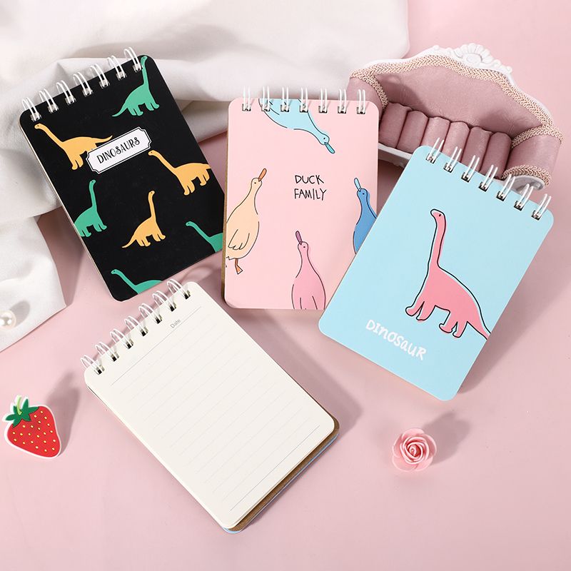 81707线圈本笔记本子大学初中生练习本侧翻A7螺旋加厚文具女生款卡通可爱创意文艺好看的简约日系产品图