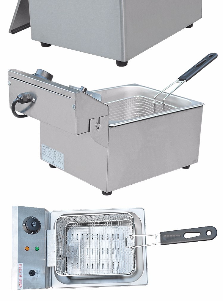 Single-cylinder single-sieve electric fryer FY-6L-A commercial deep fryer for frying French fries and chicken wings detail image 6