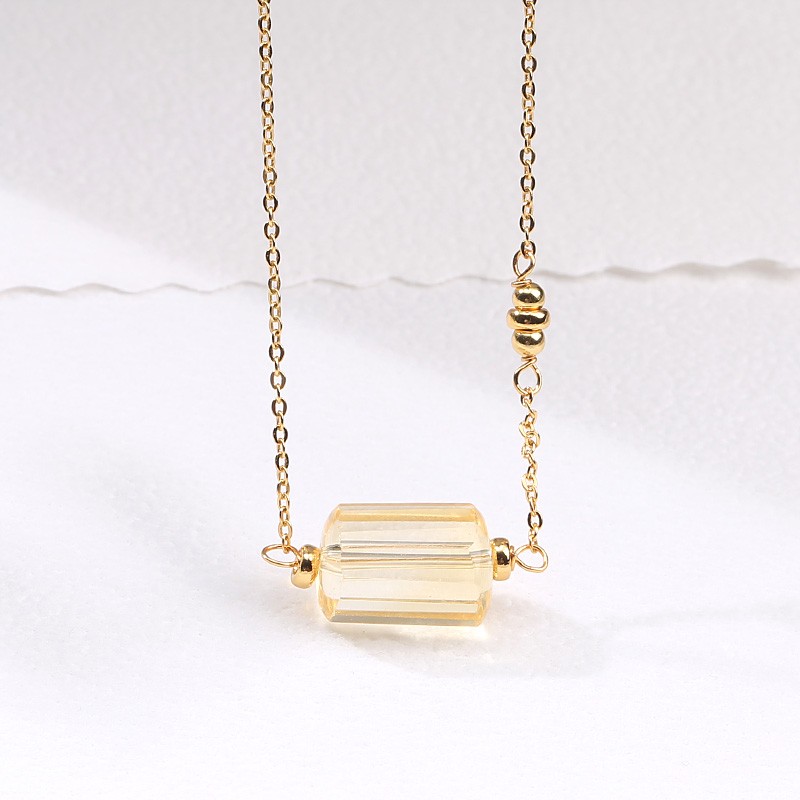 Qixi Festival Valentine's Day gift: Crystal set, natural purified water yellow crystal set, bracelet and necklace set, for couples to send on behalf of others detail image 5