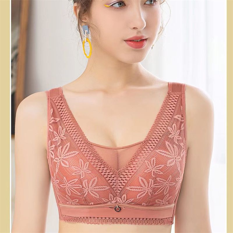 2021 Fall/Winter New Comfortable Underwire Underwear Lace Mesh Bra Women's Vest 68