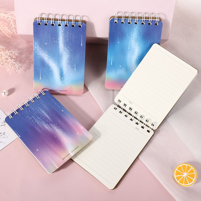 81708 coil notebook, college and junior high school student practice book, side-flipping A7, thickened spiral stationery, girls' style, cartoon, cute, creative, artistic and beautiful, simple Japanese style Item Picture