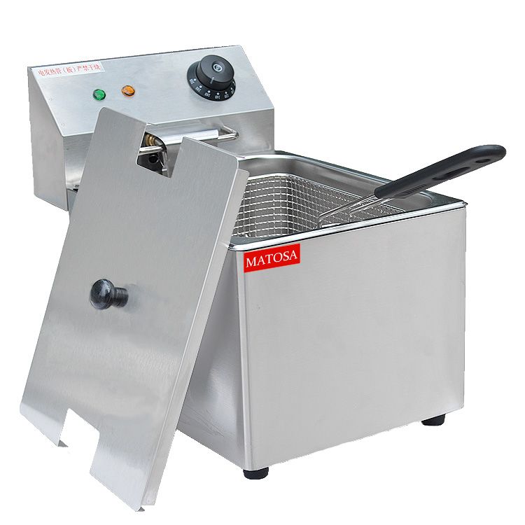 Double-cylinder double-sieve electric fryer FY-8L commercial frying and fryer equipment for frying chicken wings and French fries Specification image