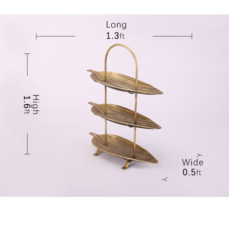 三层仿树叶托盘摆件详情图2