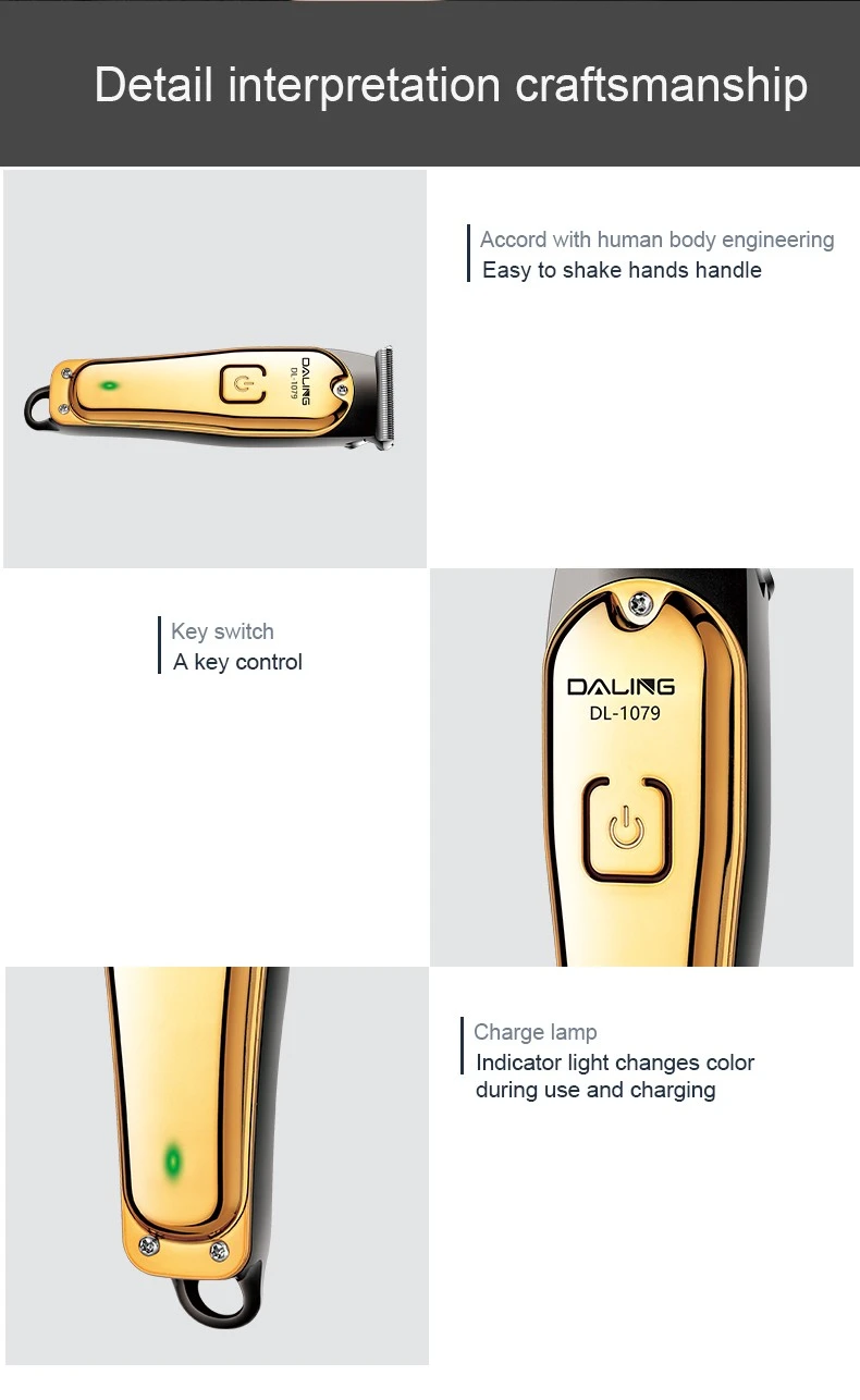 DL-1079 Hair Clipper 0-scale engraved Clipper USB Hair Clipper Bald Clipper detail image 12
