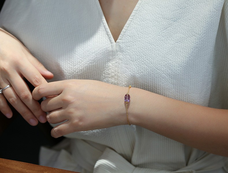 Qixi Festival Valentine's Day gift: Crystal set, natural purified water amethyst set, bracelet and necklace set, for couples to send on their behalf detail image 9