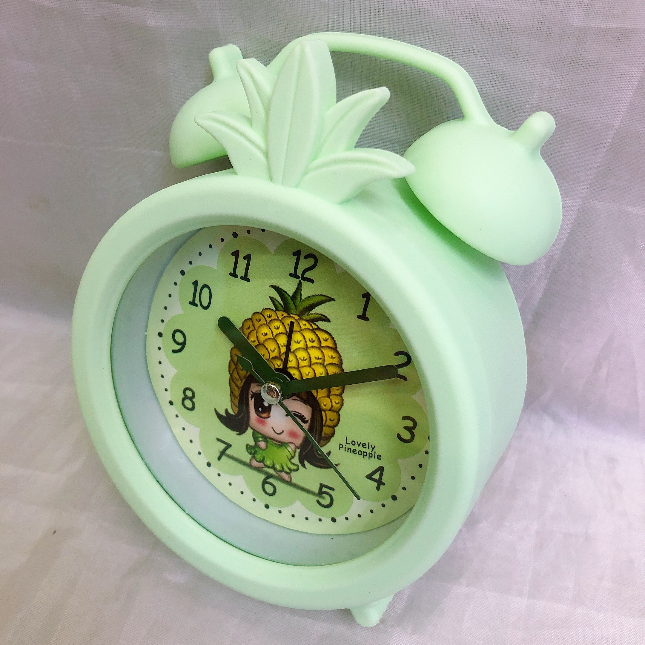 Cartoon fruit head home despertador macaron forma cabeza de cama creativo reloj de péndulo detail image 17