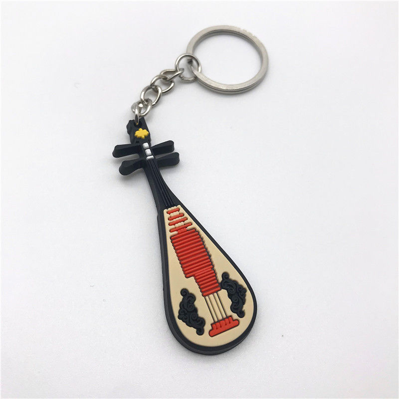 Instrument silicone keychain PVC soft rubber keyring Guitar violin 7