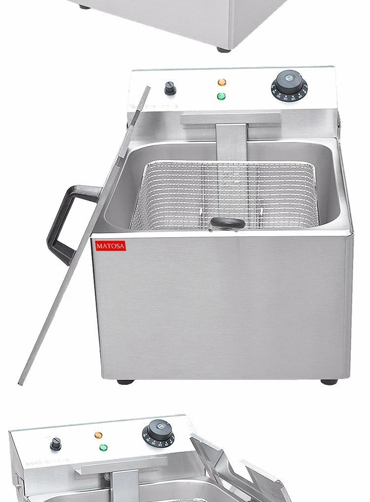 Estufa de fritura eléctrica de una sola pantalla de cilindro FY-11L-A freidora freidora comercial freidora de aceite freidora pata de pollo frita equipo de filete de pollo detail image 5