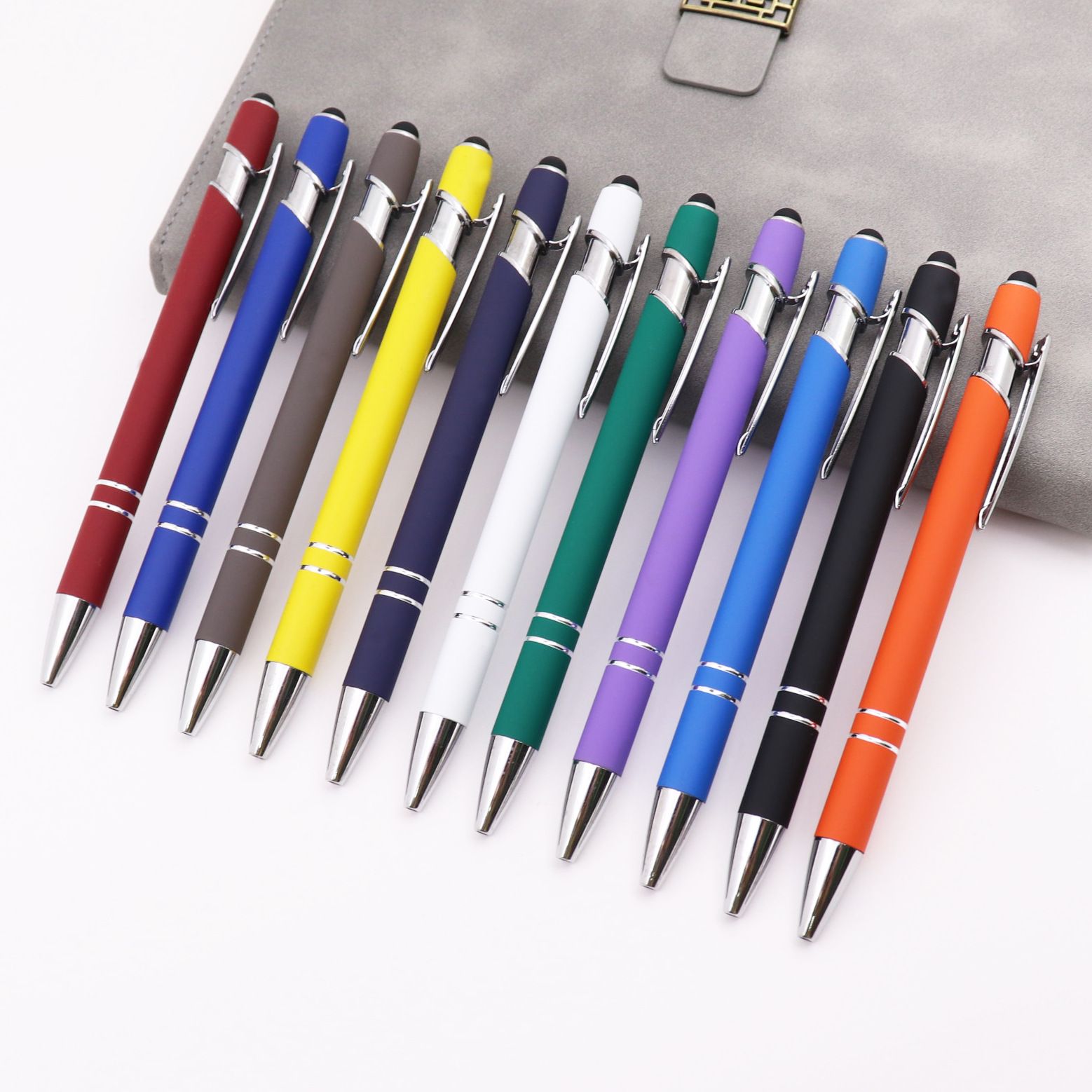 Factory direct supply, all-metal, customizable logo touch screen metal ballpoint advertising pen, Zhongyou signature pen, substitute core pearl pen details Picture