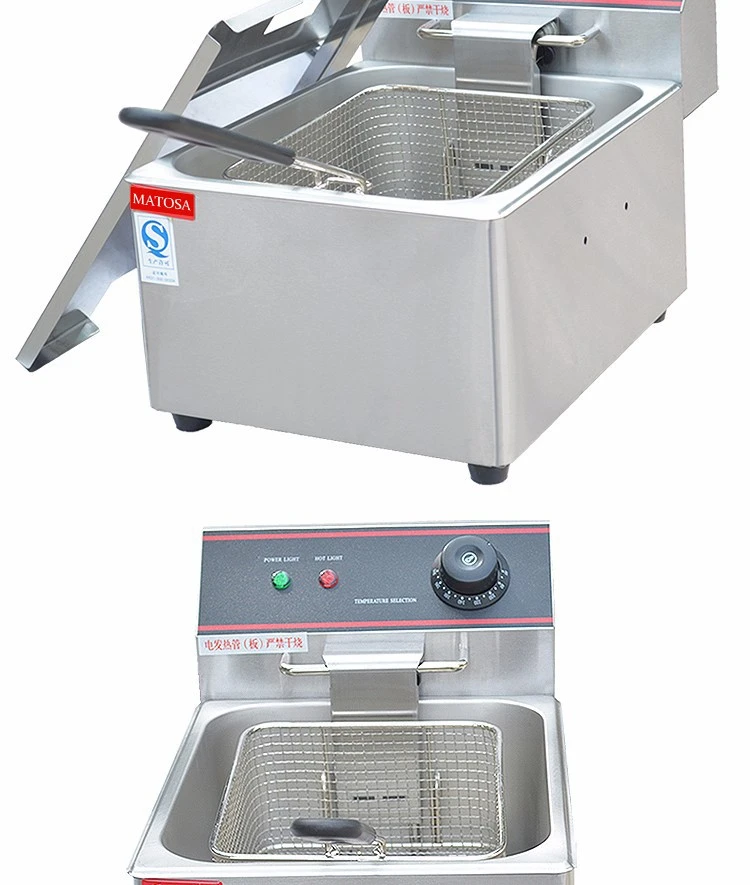 Single-cylinder single-sieve electric fryer FY-6L commercial deep fryer for frying chicken wings and French fries detail image 5