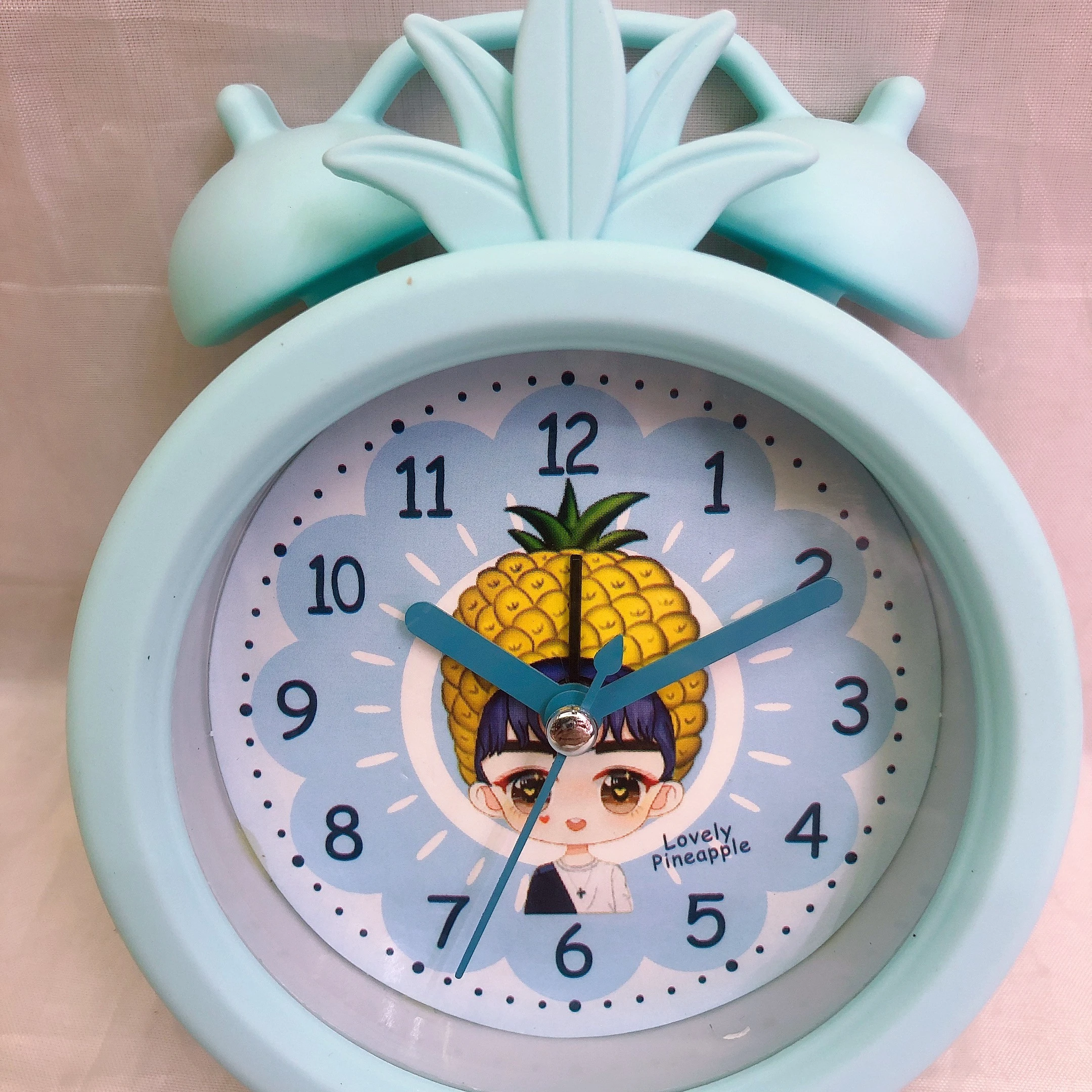 Cartoon fruit head home despertador macaron forma cabeza de cama creativo reloj de péndulo detail image 20