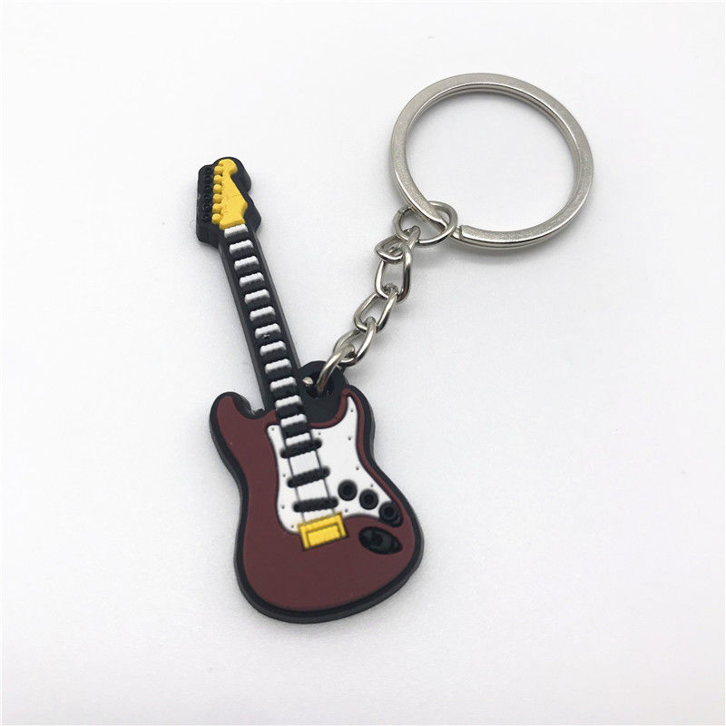 Instrument silicone keychain PVC soft rubber keyring Guitar Violin 2