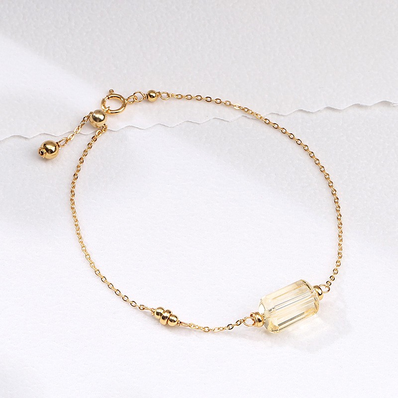 Qixi Festival Valentine's Day gift: Crystal set, natural purified water yellow crystal set, bracelet and necklace set, for couples to send on behalf of others detail image 4
