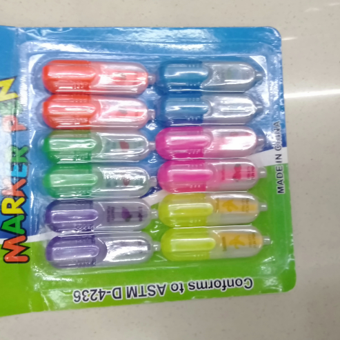 Ruler, fountain pen, marker pen, highlighter correction fluid