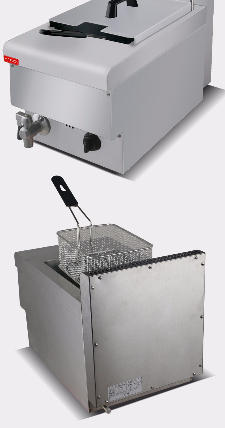 FY-6L.R desktop gas single-cylinder single-sieve fryer, commercial fryer for French fries and fried chicken legs detail image 10