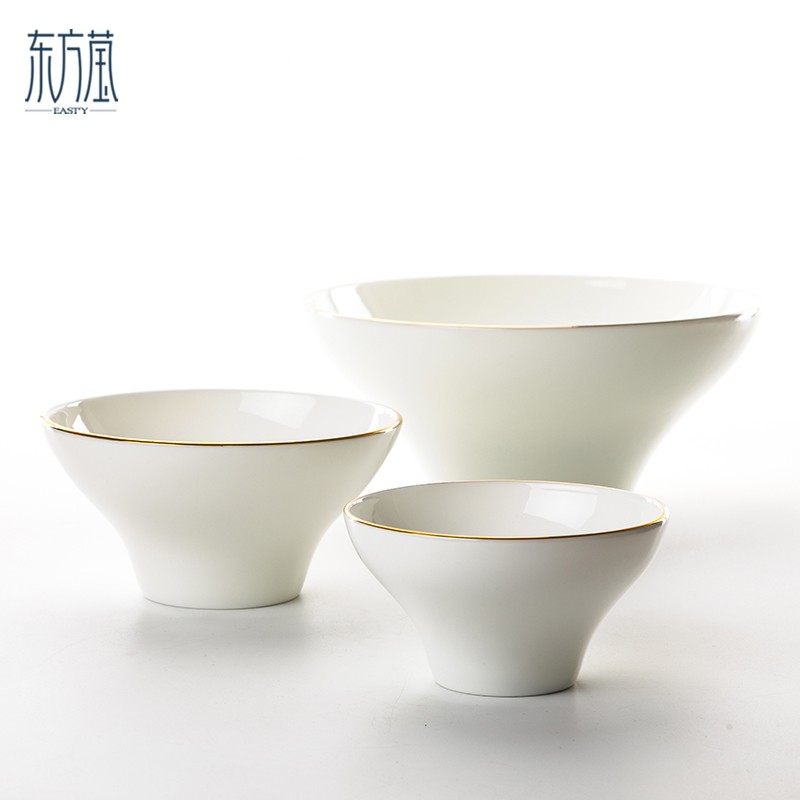 Ceramic bowls, bone China bowls, rice bowls, household small bowls, soup bowls, pork rib bowls, vegetable salad bowls, noodle bowls detail image 3