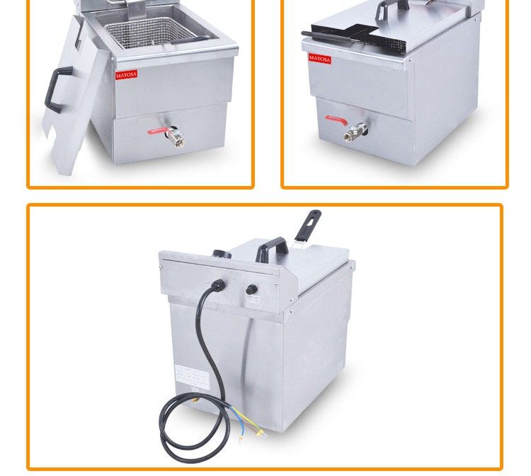 Single-cylinder single-sieve electric fryer FY-13L commercial frying and fryer equipment for frying chicken wings, chicken legs and French fries detail image 6