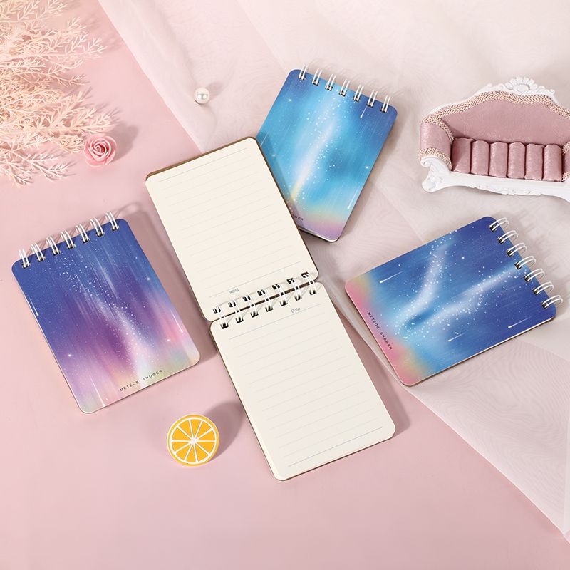 81708 coil notebook, college and junior high school student practice book, side-flipping A7, thickened spiral stationery, girls' style, cartoon, cute, creative, artistic and beautiful, simple Japanese style Application Scenario