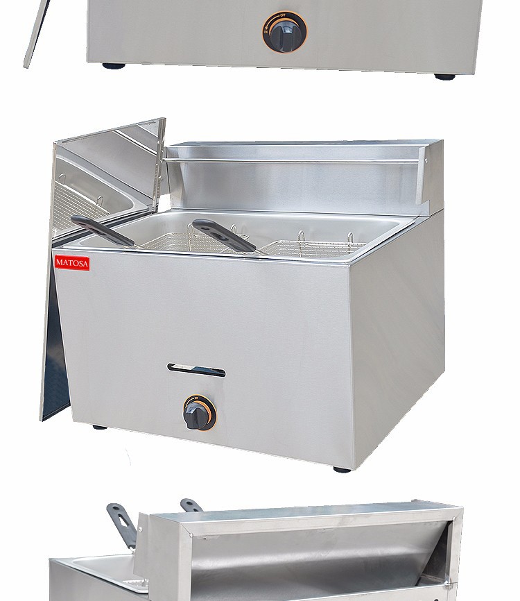 Single-cylinder double-sieve gas fryer FY-73 commercial frying and fryer for French fries, fried chicken legs, fried chicken wings detail image 6