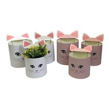 现货 创意猫咪鲜花抱抱桶三件套圆桶花盒 鲜花礼盒圆形礼品包装盒