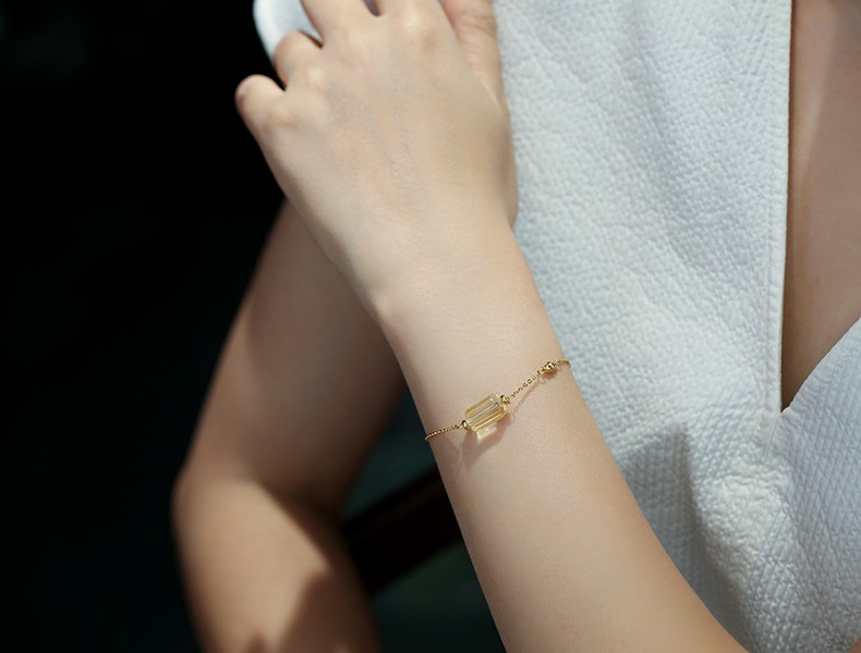 Qixi Festival Valentine's Day gift: Crystal set, natural purified water yellow crystal set, bracelet and necklace set, for couples to send on behalf of others detail image 9
