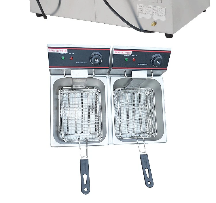 Double-cylinder double-sieve electric fryer FY-6L-2 commercial deep fryer for frying chicken wings and sweet potatoes detail image 6
