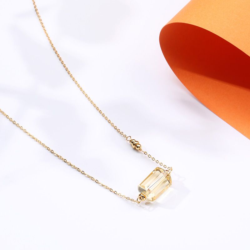 Qixi Festival Valentine's Day gift: Crystal set, natural purified water yellow crystal set, bracelet and necklace set, for couples to send on behalf of others details Picture