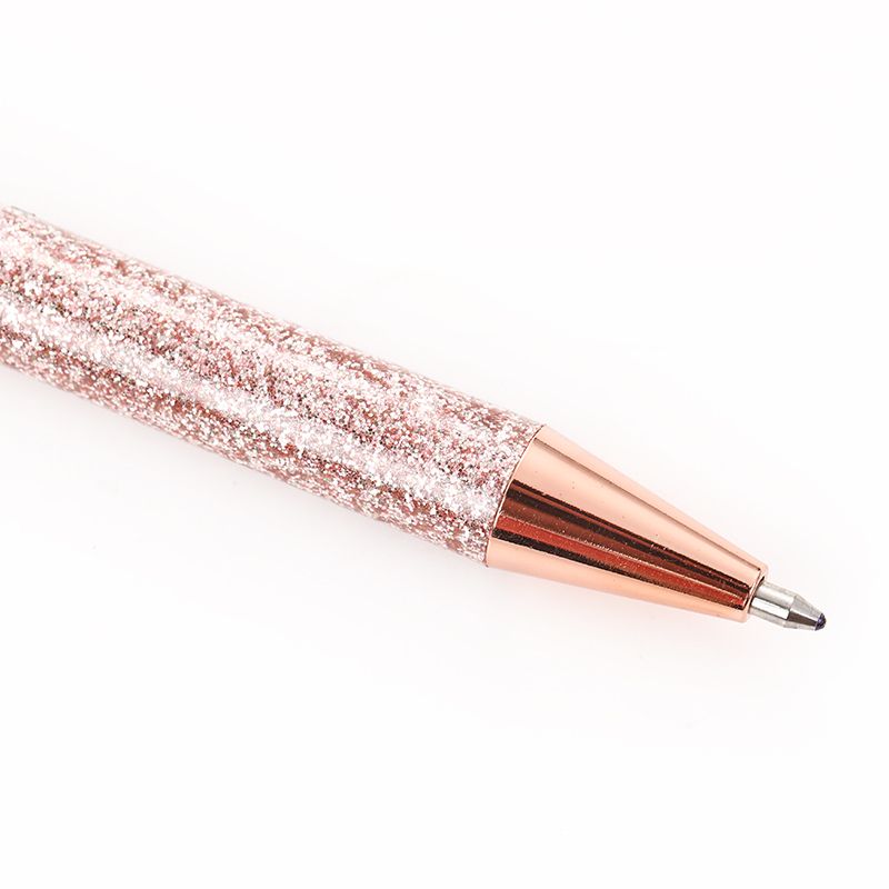 New American metal gift pen with gold powder for girls, hotel and wedding use, Jumping advertising metal ballpoint pen, oil pen Application Scenario
