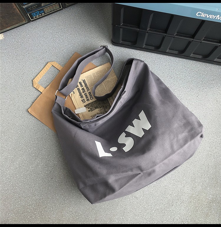 Crossbody Bag Male Fashion Brand Large Capacity Canvas Bag Lazy Style Bag Japanese Ins Letters Student Backpack Female undefined