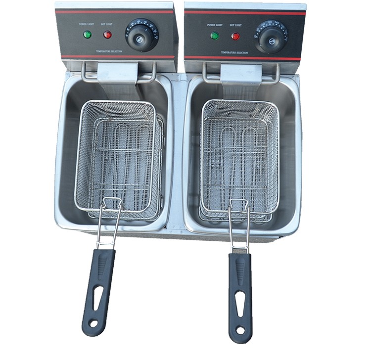 Double-cylinder double-sieve electric fryer FY-4L-2 commercial frying and fryer, chicken wing frying and French fries machine detail image 8