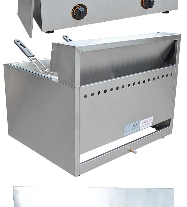 FY-72 double-cylinder double-sieve gas fryer, commercial deep fryer, French fries, fried chicken legs, fried chicken wings, fryer detail image 7