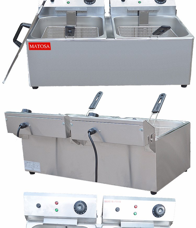 Commercial double-cylinder double-sieve electric fryer FY-11L-2A deep fryer for frying chicken wings and French fries detail image 6