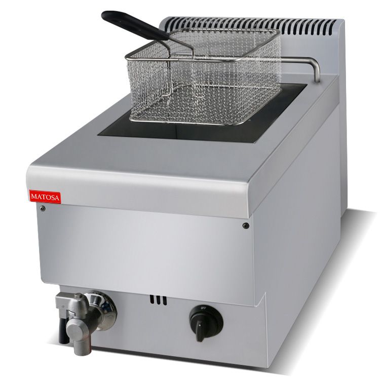 FY-6L.R desktop gas single-cylinder single-sieve fryer, commercial fryer for French fries and fried chicken legs Application Scenario