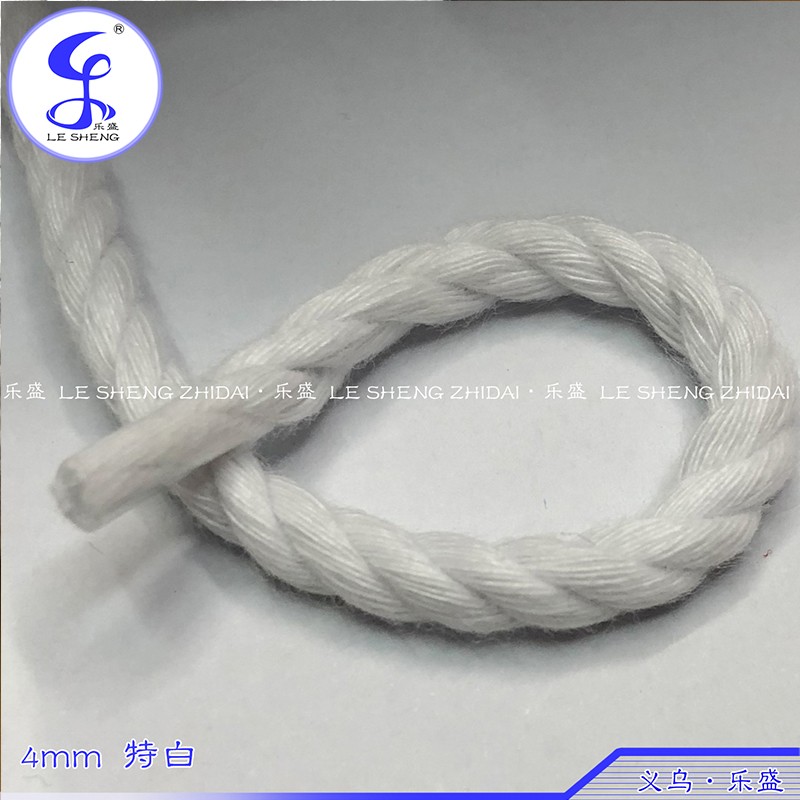 21支纱特白4mm三股扭绳 手工编织用绳 纯棉环保 柔软细腻挂毯绳详情图3