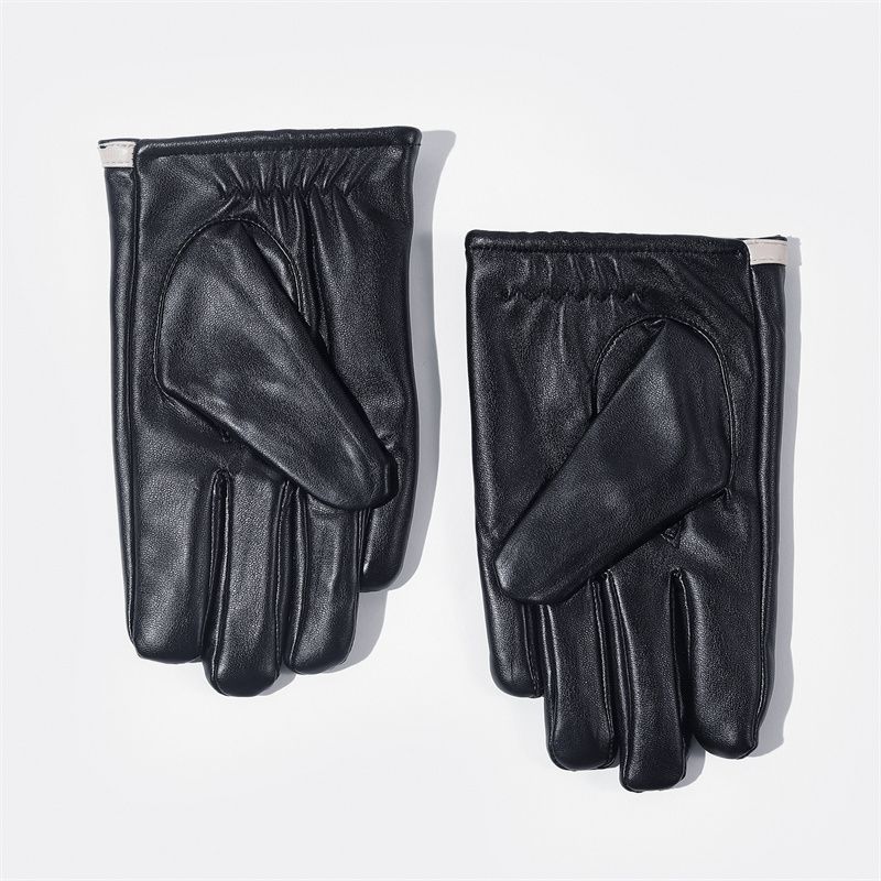 ins韩版秋冬时尚白色蝴蝶结加绒加厚保暖男女士假羊皮手套触屏真皮皮手套分指短款薄款详情图4