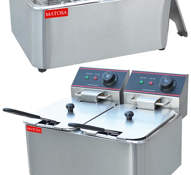 Double-cylinder double-sieve electric fryer FY-4L-2 commercial frying and fryer, chicken wing frying and French fries machine detail image 6