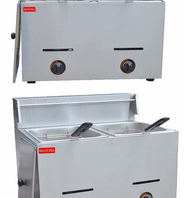 FY-72 double-cylinder double-sieve gas fryer, commercial deep fryer, French fries, fried chicken legs, fried chicken wings, fryer detail image 6