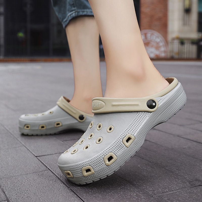 厚底洞洞鞋外穿防滑半包头夏天沙滩ins潮女拖鞋237