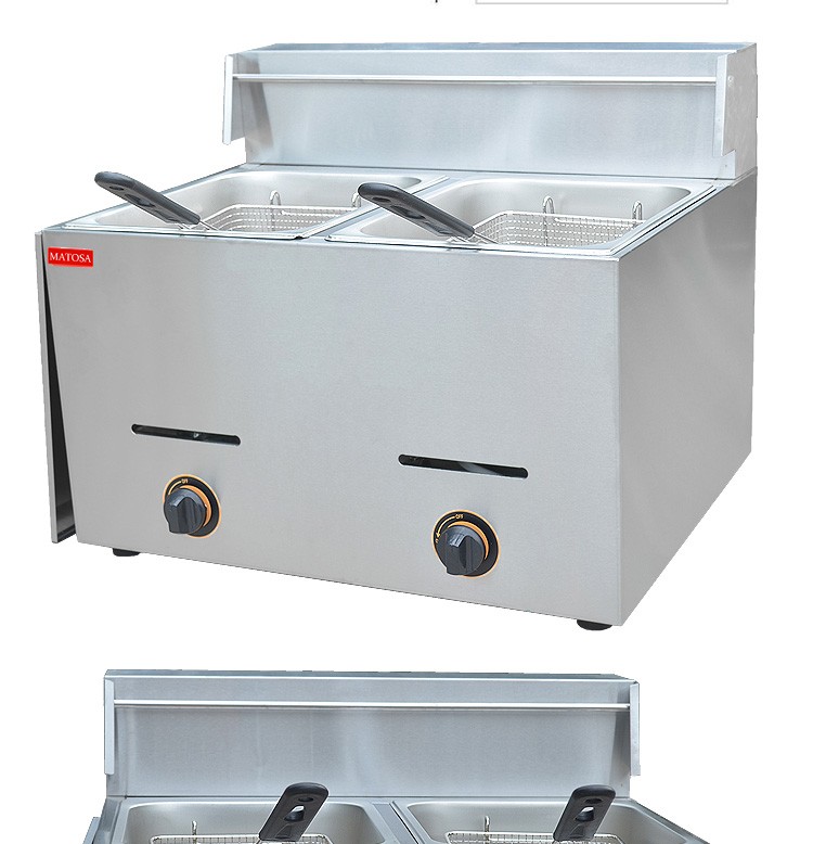 FY-72 double-cylinder double-sieve gas fryer, commercial deep fryer, French fries, fried chicken legs, fried chicken wings, fryer detail image 5