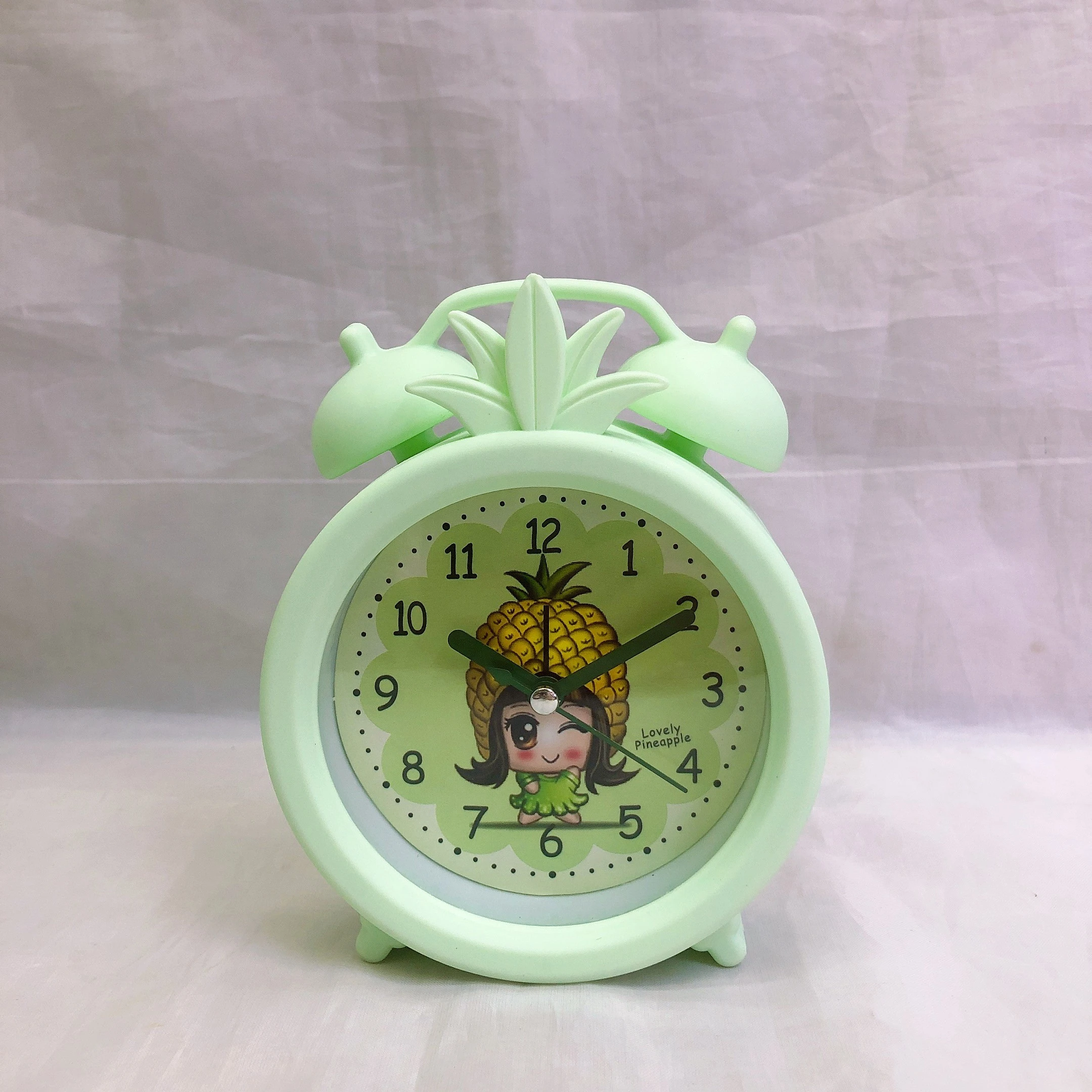 Cartoon fruit head home despertador macaron forma cabeza de cama creativo reloj de péndulo detail image 14